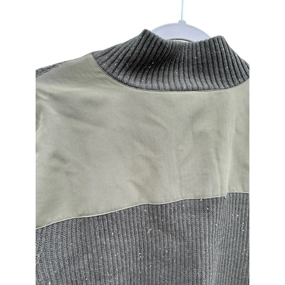 The North Face Men's Large Crestview Button Wool Blend Sweater Long Sleeve Olive